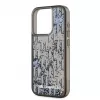 KARL LAGERFELD πίσω κάλυμμα Liquid Glitter Monogram Gradient για Apple iPhone 15 Pro, μαύρο