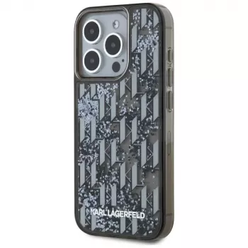 Karl Lagerfeld θήκη Liquid Glitter Monogram Gradient για iPhone 15 Pro Max, μαύρη