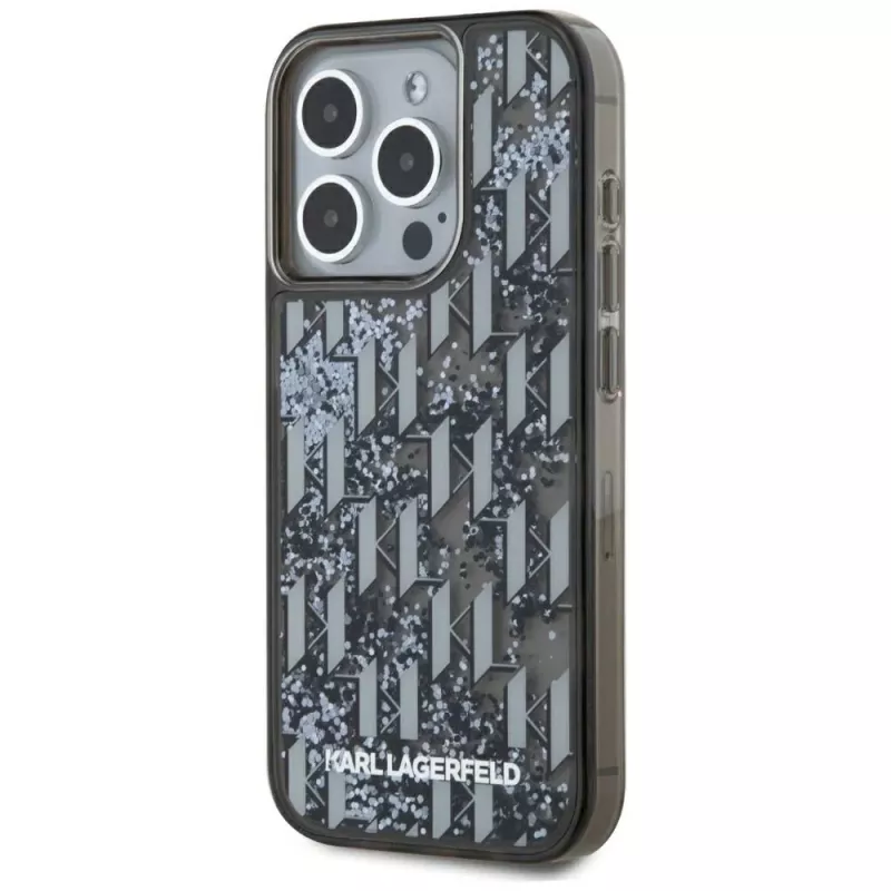 Karl Lagerfeld θήκη Liquid Glitter Monogram Gradient για iPhone 15 Pro Max, μαύρη