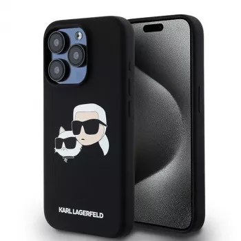 Karl Lagerfeld KLHMP15LSKCHPPLK iPhone 15 Pro 6,1 μαύρο Hardcase Silicone Karl & Choupette MagSafe