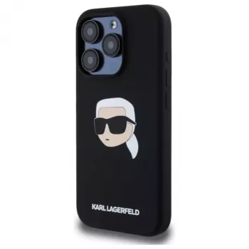 Karl Lagerfeld KLHMP15LSKHPPLK iPhone 15 Pro 6.1 μαύρο Hardcase Silicone Karl Head Print MagSafe