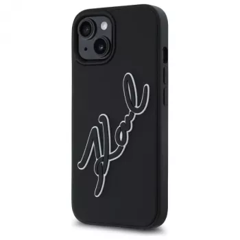 Karl Lagerfeld KLHCP15S3DRKSDLK iPhone 15 6,1 ιντσών μαύρο Hardcase 3D Rubber Signature