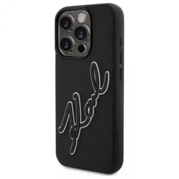 Karl Lagerfeld KLHCP15L3DRKSDLK Θήκη iPhone 15 Pro 6.1 Μαύρη Σκληρή 3D Rubber Signature