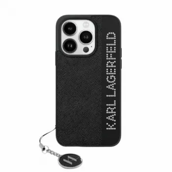 Karl Lagerfeld KLHCP15SPSAKDGCK Θήκη iPhone 15 / 14 / 13 6.1 Μαύρη Σκληρή Saffiano Rhinestones & Charm