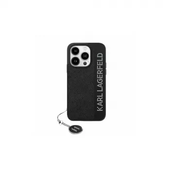 Karl Lagerfeld KLHCP15SPSAKDGCK Θήκη iPhone 15 / 14 / 13 6.1 Μαύρη Σκληρή Saffiano Rhinestones & Charm