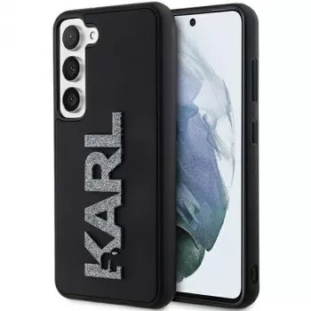 Karl Lagerfeld KLHCS24S3DMBKCK Σκληρή θήκη για Samsung Galaxy S24, Μαύρη, 3D Rubber Glitter Logo