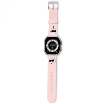 Karl Lagerfeld 3D Rubber Karl & Choupette Heads Λουράκι για Apple Watch 42/44/45/49mm Ροζ