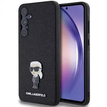 KARL LAGERFELD Ikonik Σκληρή θήκη για Samsung Galaxy A55 5G - Μαύρη Glitter με Μεταλλικό Pin