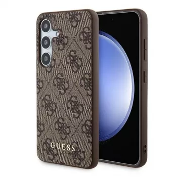 Guess GUOHCSA35G4GFBR A35 Σκληρή θήκη 4G Metal Gold Logo για Samsung Galaxy A35 - Καφέ