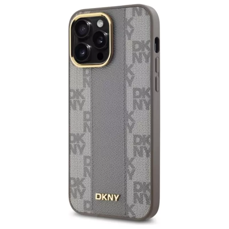 DKNY DKHMP14XPCPVSLE Θήκη iPhone 14 Pro Max 6,7 ίντσες Σκληρή Δερμάτινη Καρό Mono Pattern MagSafe Μπεζ