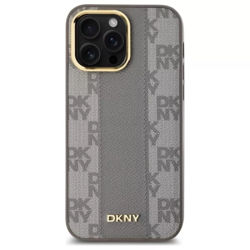 DKNY DKHMP14XPCPVSLE Θήκη iPhone 14 Pro Max 6,7 ίντσες Σκληρή Δερμάτινη Καρό Mono Pattern MagSafe Μπεζ
