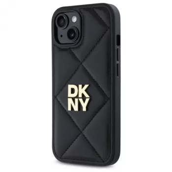 DKNY DKHCP15SPQDSLK Quilted Stack Logo Πίσω Κάλυμμα για Apple iPhone 15 6,1 ίντσες Μαύρο