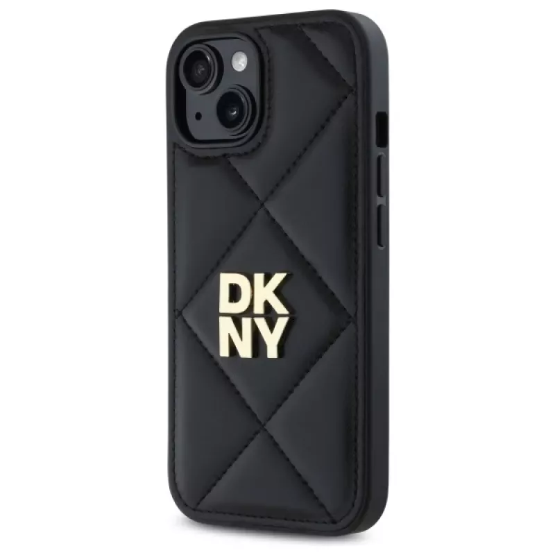 DKNY DKHCP15SPQDSLK Quilted Stack Logo Πίσω Κάλυμμα για Apple iPhone 15 6,1 ίντσες Μαύρο