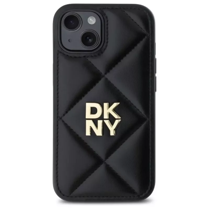 DKNY DKHCP15SPQDSLK Quilted Stack Logo Πίσω Κάλυμμα για Apple iPhone 15 6,1 ίντσες Μαύρο