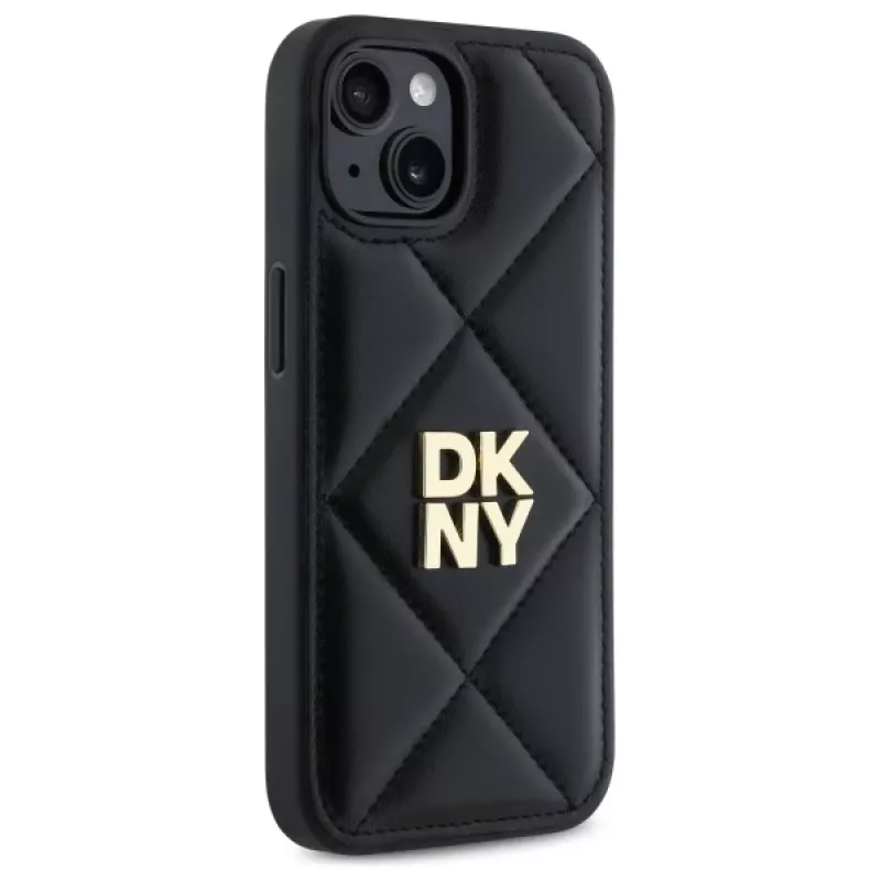 DKNY DKHCP15SPQDSLK Quilted Stack Logo Πίσω Κάλυμμα για Apple iPhone 15 6,1 ίντσες Μαύρο