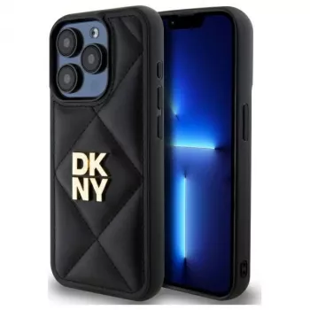 DKNY DKHCP15LPQDSLK Quilted Stack Logo Πίσω Κάλυμμα για Apple iPhone 15 Pro 6.1 Μαύρο