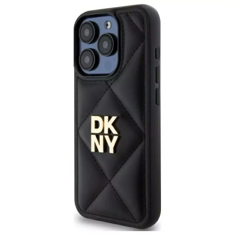DKNY DKHCP15LPQDSLK Quilted Stack Logo Πίσω Κάλυμμα για Apple iPhone 15 Pro 6.1 Μαύρο