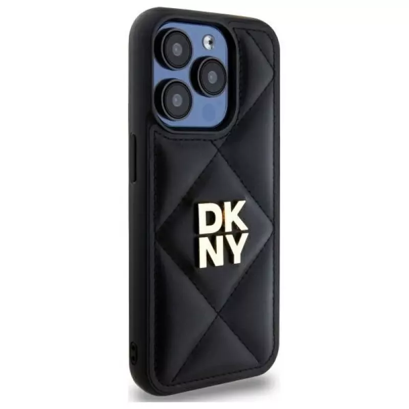 DKNY DKHCP15LPQDSLK Quilted Stack Logo Πίσω Κάλυμμα για Apple iPhone 15 Pro 6.1 Μαύρο