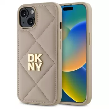 DKNY DKHCP14SPQDSLE Quilted Stack Logo Θήκη για Apple iPhone 14 6,1 ίντσες Μπεζ