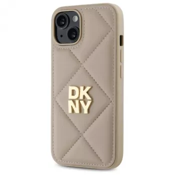 DKNY DKHCP14SPQDSLE Quilted Stack Logo Θήκη για Apple iPhone 14 6,1 ίντσες Μπεζ