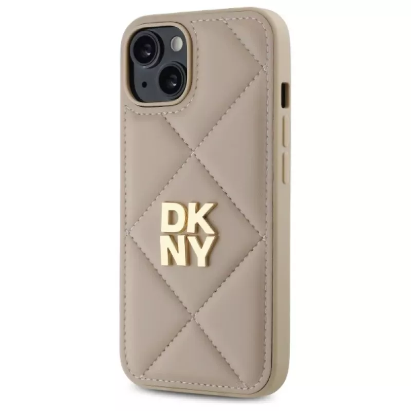 DKNY DKHCP14SPQDSLE Quilted Stack Logo Θήκη για Apple iPhone 14 6,1 ίντσες Μπεζ