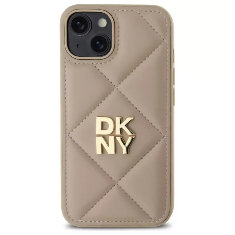 DKNY DKHCP14SPQDSLE Quilted Stack Logo Θήκη για Apple iPhone 14 6,1 ίντσες Μπεζ