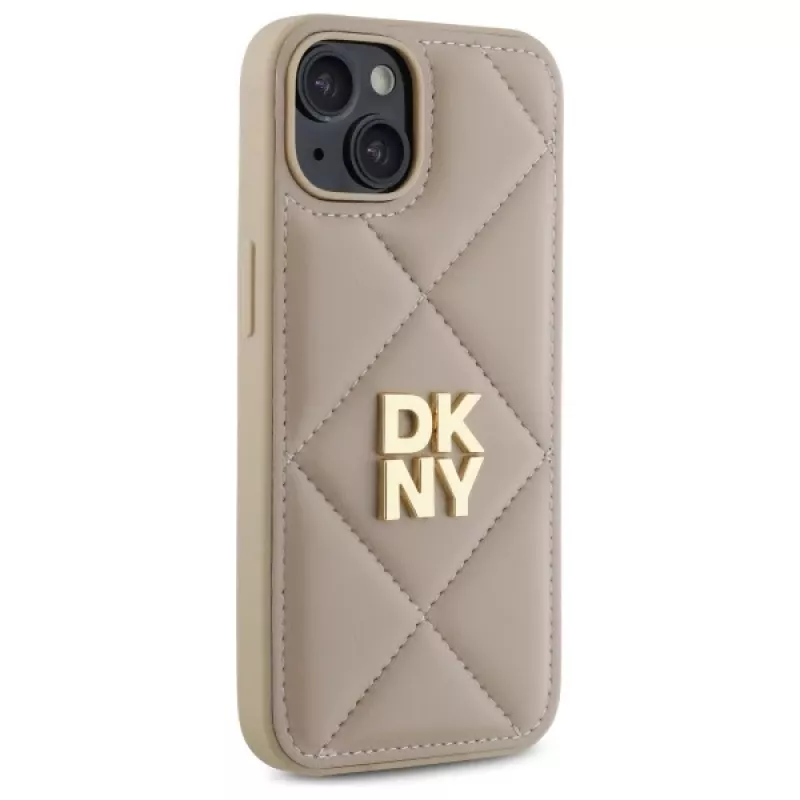 DKNY DKHCP14SPQDSLE Quilted Stack Logo Θήκη για Apple iPhone 14 6,1 ίντσες Μπεζ
