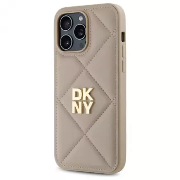DKNY DKHCP14LPQDSLE Quilted Stack Logo Πίσω Κάλυμμα για iPhone 14 Pro 6,1 ίντσες - Μπεζ