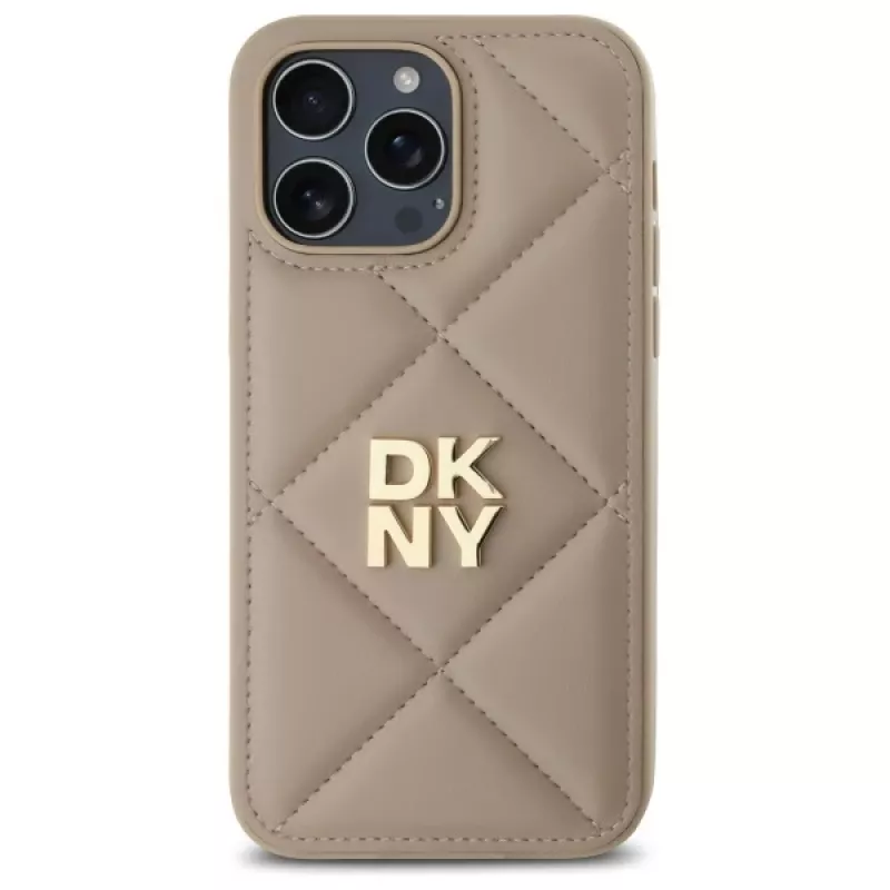 DKNY DKHCP14XPQDSLE Quilted Stack Logo Θήκη για iPhone 14 Pro Max 6,7 ίντσες - Μπεζ