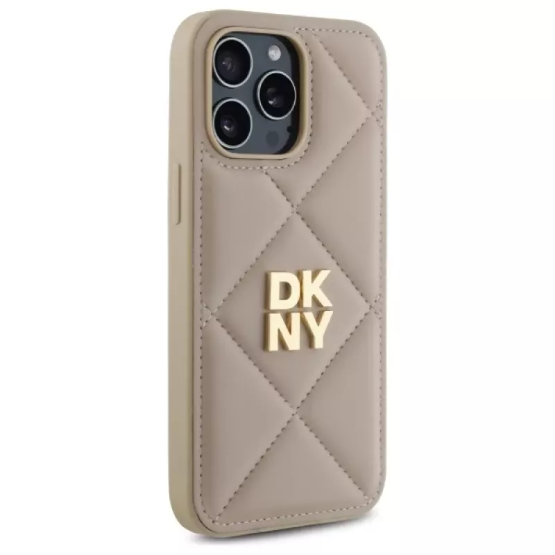 DKNY DKHCP14XPQDSLE Quilted Stack Logo Θήκη για iPhone 14 Pro Max 6,7 ίντσες - Μπεζ