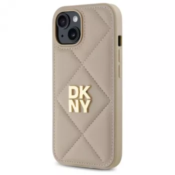 DKNY DKHCP15SPQDSLE Quilted Stack Logo Θήκη για iPhone 15 6,1 ίντσες Μπεζ