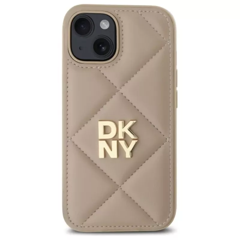 DKNY DKHCP15SPQDSLE Quilted Stack Logo Θήκη για iPhone 15 6,1 ίντσες Μπεζ
