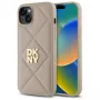 DKNY DKHCP15MPQDSLE Quilted Stack Logo Πίσω Κάλυμμα για iPhone 15 Plus - Μπεζ
