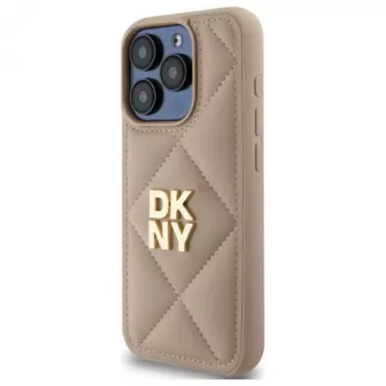 DKNY DKHCP15LPQDSLE Quilted Stack Logo Θήκη για iPhone 15 Pro 6.1 Μπεζ