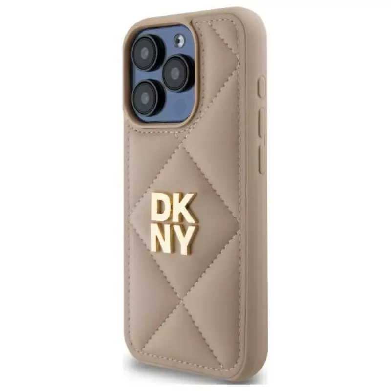 DKNY DKHCP15LPQDSLE Quilted Stack Logo Θήκη για iPhone 15 Pro 6.1 Μπεζ