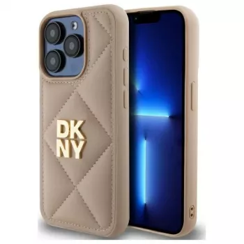DKNY DKHCP15XPQDSLE Quilted Stack Logo Πίσω Κάλυμμα για Apple iPhone 15 Pro Max 6,7 ίντσες Μπεζ
