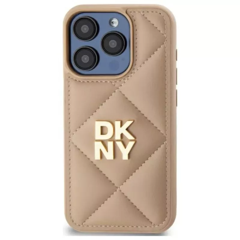 DKNY DKHCP15XPQDSLE Quilted Stack Logo Πίσω Κάλυμμα για Apple iPhone 15 Pro Max 6,7 ίντσες Μπεζ