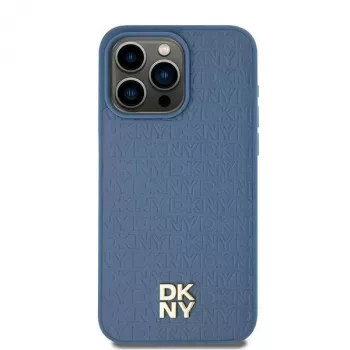 DKNY DKHMP15SPSHRPSB Θήκη iPhone 15 / 14 / 13 6,1 inch Μπλε Σκληρή Δερμάτινη με Μεταλλικό Λογότυπο MagSafe