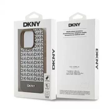 DKNY DKHMP15XPSOSPW Σκληρή Θήκη Δερμάτινη με Τυπωμένο Μοτίβο και Μεταλλικό Λογότυπο MagSafe για iPhone 15 Pro Max 6,7 inch Καφέ
