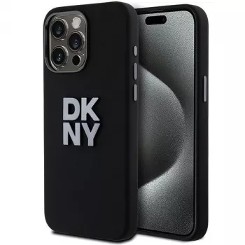 DKNY DKHCP15LSMCBSK Σκληρή Θήκη Liquid Silicone για Apple iPhone 15 Pro 6,1 inch Μαύρη με Μεταλλικό Λογότυπο
