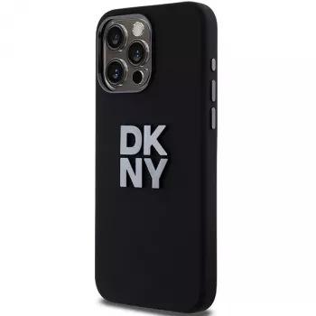 DKNY DKHCP15LSMCBSK Σκληρή Θήκη Liquid Silicone για Apple iPhone 15 Pro 6,1 inch Μαύρη με Μεταλλικό Λογότυπο