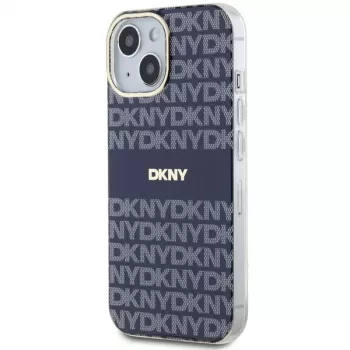 DKNY DKHMP15SHRHSEB Σκληρή Θήκη για iPhone 15/14/13 6,1 inch Μπλε Mono & Stripe IML MagSafe