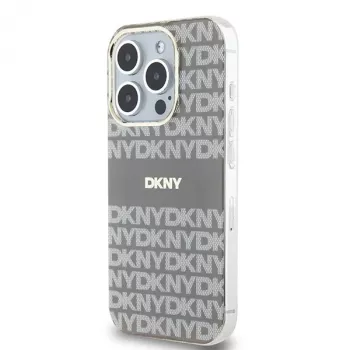 DKNY DKHMP15XHRHSEE Σκληρή Θήκη για iPhone 15 Pro Max 6,7 inch Μπεζ IML Mono & Stripe MagSafe