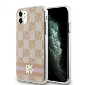 DKNY DKHMN61HCPTSP Σκληρή Θήκη για iPhone 11 / XR 6,1 inch Ροζ Checkered Mono Pattern & Printed Stripes MagSafe