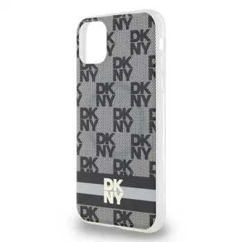 DKNY DKHMN61HCPTSK Σκληρή θήκη για Apple iPhone 11 / XR 6,1 ιντσών - Μαύρη με μοτίβο Checkered Mono και τυπωμένες ρίγες, συμβατή με MagSafe
