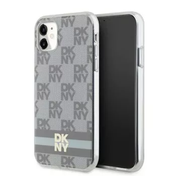 DKNY DKHMN61HCPTSE Θήκη Hard Case για Apple iPhone 11 / XR 6,1 ίντσες - Μπεζ με καρό μοτίβο και τυπωμένες ρίγες MagSafe
