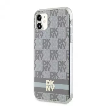 DKNY DKHMN61HCPTSE Θήκη Hard Case για Apple iPhone 11 / XR 6,1 ίντσες - Μπεζ με καρό μοτίβο και τυπωμένες ρίγες MagSafe