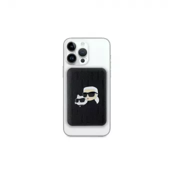 Karl Lagerfeld Power Bank Ασύρματο 5000mAh 15W MagSafe μαύρο Karl & Choupette Head Pin KF002166