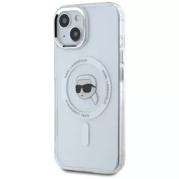 KARL LAGERFELD IML Metal Karl Head Θήκη MagSafe για Apple iPhone 15 - λευκή