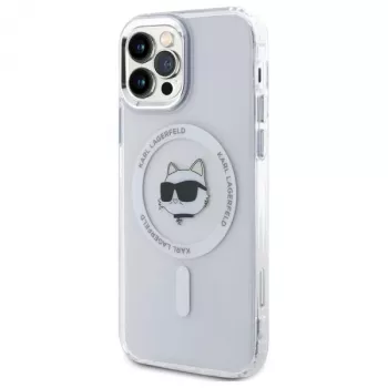 Karl Lagerfeld KLHMP12MHLSCHH Θήκη Hardcase για iPhone 12/12 Pro 6,1 inch λευκή IML Metal Choupette Head MagSafe